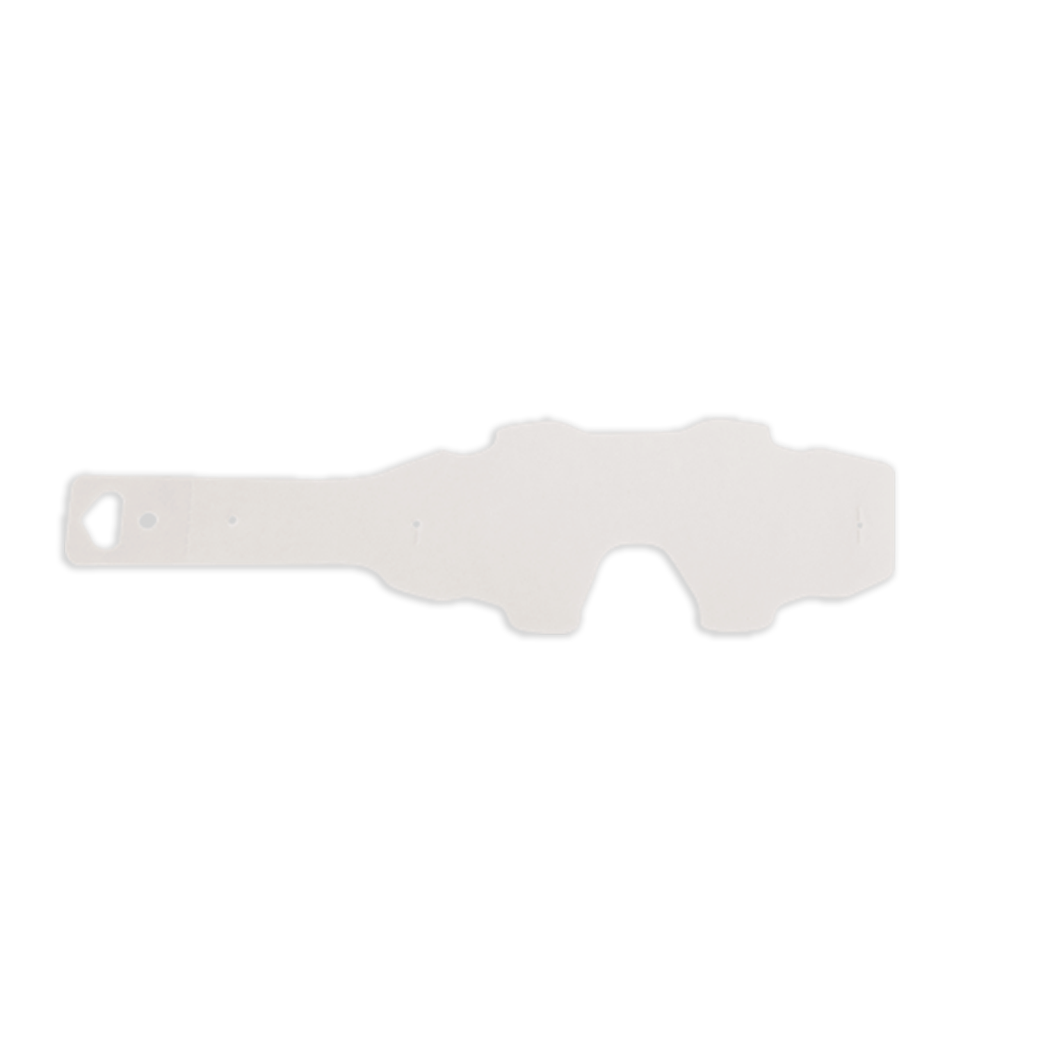 Eine O'NEAL B2 Goggle - Tear Off Pack Abreißscheibe, aus klarem Kunststoff, auf weißem Hintergrund.