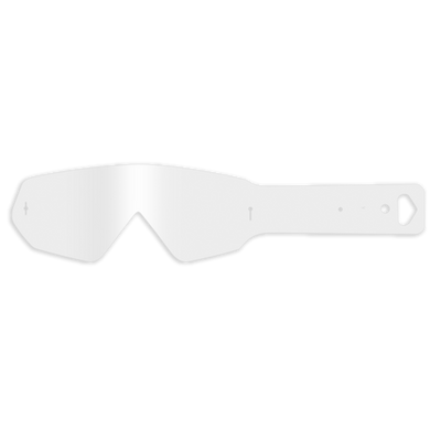 The O'NEAL B-FLEX Goggles - Tear Off Pack by O'NEAL features a single, transparent, laminated lens with a flat sidebar, set against a plain white background in a minimalist, sleek design.