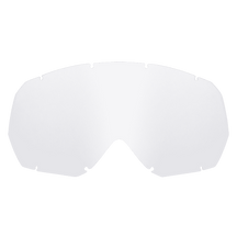 Die O'NEAL B-10 Youth Goggle - Spare Lens in Weiß hat eine gebogene Form, die perfekt auf den Rahmen passt und verfügt an den Rändern über mehrere kleine Kerben zur sicheren Befestigung.